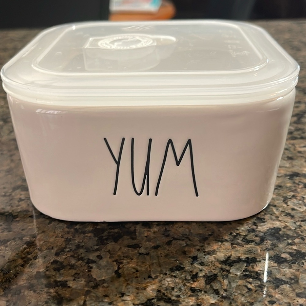 Rae Dunn YUM Ceramic Bowl with Lid